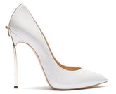 White Elegant Metal Hgh Heel Pumps - FashionByTeresa